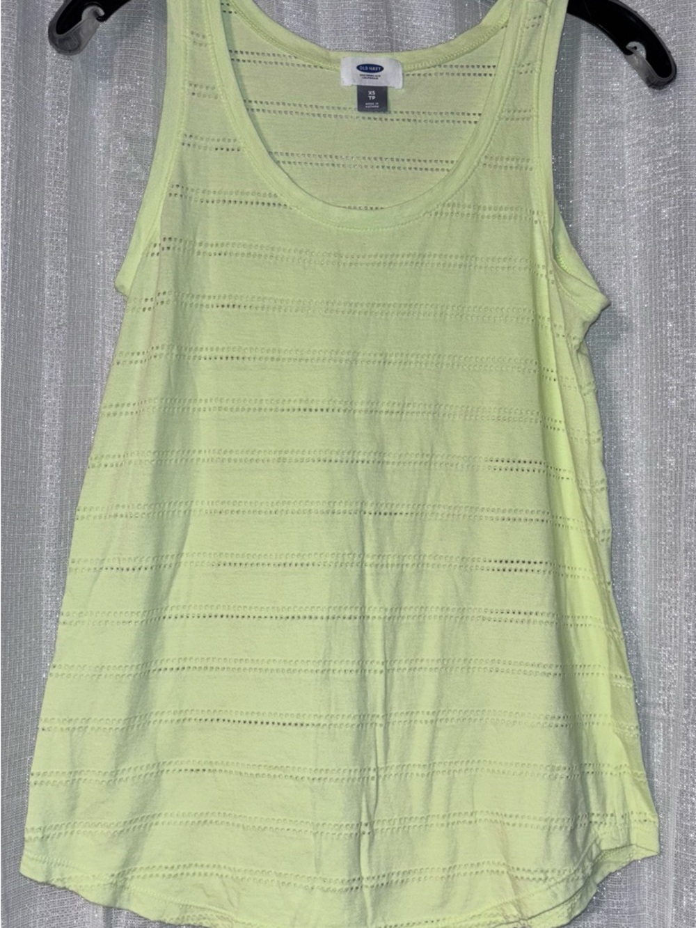 Old Navy Lime Green Eyelet Knit Tank Top